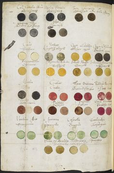 Medieval color chart