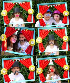 This is a fun design for a photo booth; include comedic props like mustaches, lips, glasses, etc. Works well for a dress-up birthday theme, circus or carnival theme, and almost any other party!