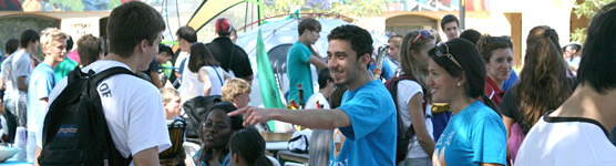 Students at an activities fair