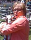 Nanci Howe holding a goat