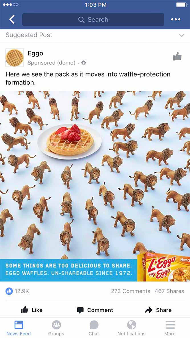 A Facebook mobile ad from Eggo