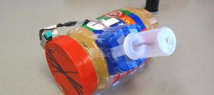 Converted peanut butter jar, from The Science of MythBusters class, THINK: 1.