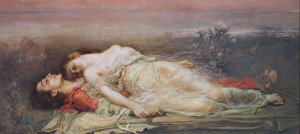 Tristan and Isolt (Death), painting by Rogelio de Egusquiza