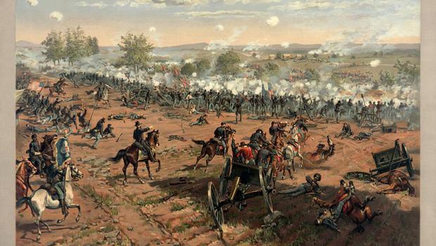 Pickets charge print of Hancock at Gettysburg by Thure de Thulstrup