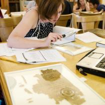 Student in Special Collections, SALLIE