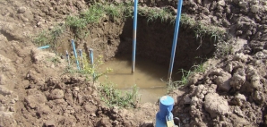 Artificial pit to simulate permanent wetlands within a variable wetland site. 