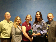 Pollution Prevention staff featured with award.