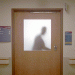 Silhouette in a hospital doorway