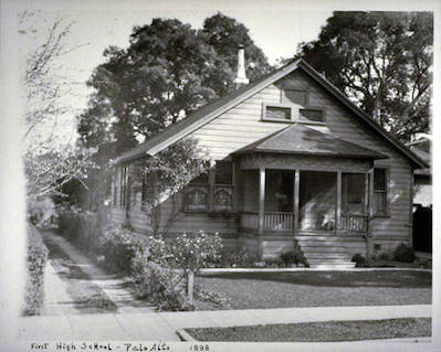 Photo of old house for the first PAUSD high school