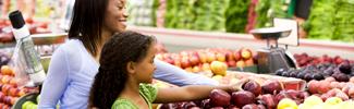 Mother and daughter shopping