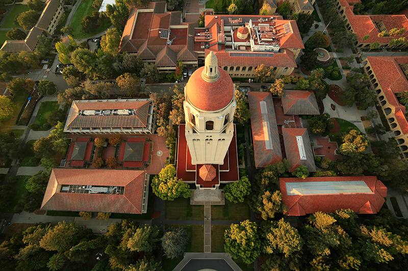 Photo: aerial view of Stanford campus