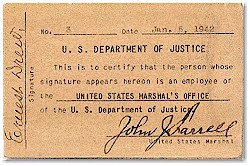 U.S. Marshals identificaiton in 1942