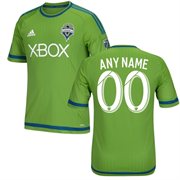 Men's Seattle Sounders FC adidas Rave Green 2015 Authentic Primary Custom Jersey