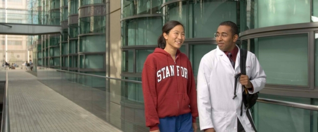 two students walking