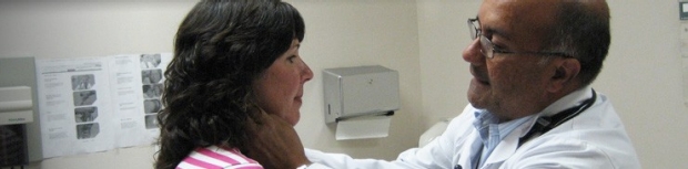 Dr. Montoya with a patient