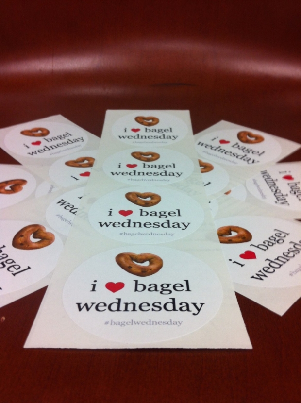 I Heart Bagel Wednesday stickers