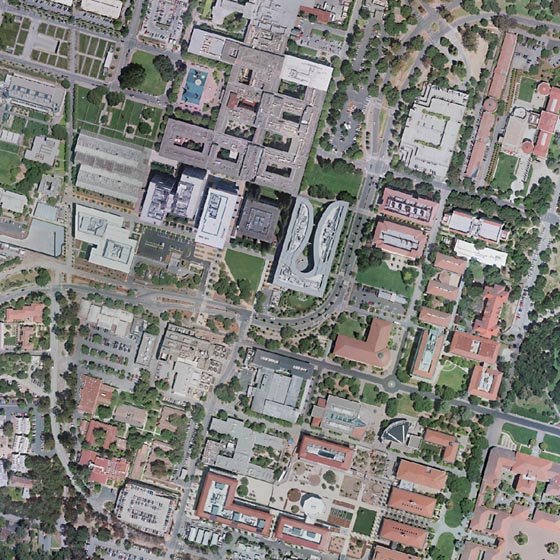 Aerial Map of the Stanford School of Medicine and surrounding area