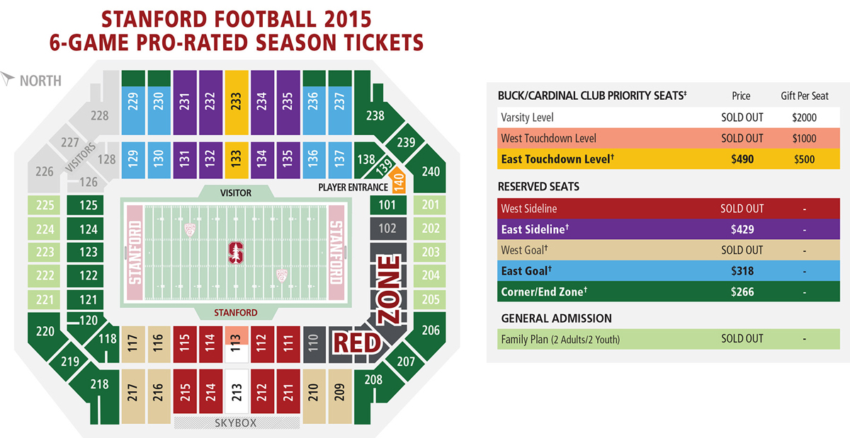 2015-16 Stanford Football Pricing Map