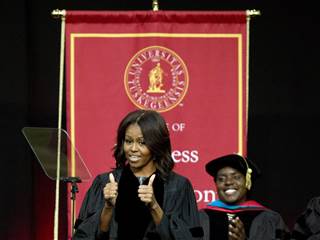 At Tuskegee, Michelle Obama Recalls 'Name Calling, Doubting'