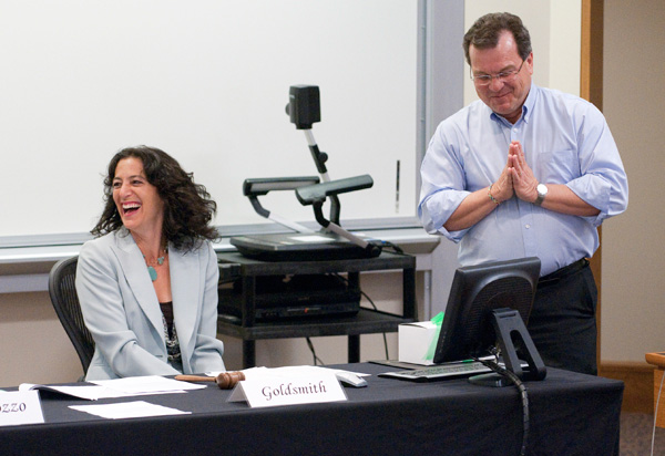 Andrea Goldsmith was celebrated by Jeff Koseff during the Faculty Senate as she served in her final meeting as chair.