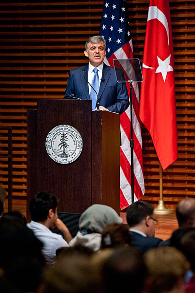 President of Turkey Abdullah Gül at podium