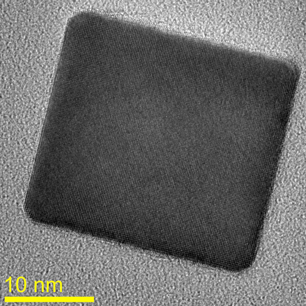 palladium nanocubes viewed through a transmission electron microscope