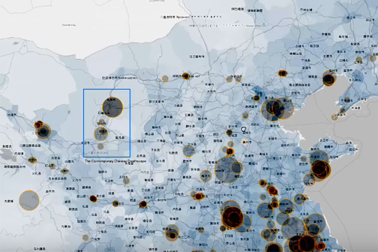 digital map detail from Grave Reform in Modern China project