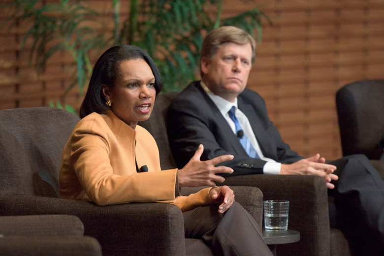 Condoleezza Rice and Michael McFaul at OpenXChange panel / L.A. Cicero