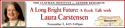ad for book talk with Laura Carstensen