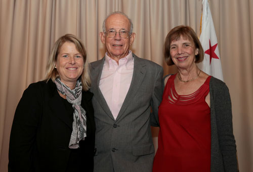 Megan Swezey Fogarty, Donald Kennedy, and Catherine Milton at the California celebration of the 20th anniversary of AmeriCorps, which was held in Sacramento last month.