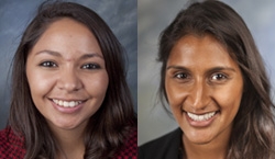 Headshots of Stacy Villalobos (left) and Nisha Kashyap