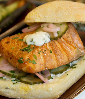 Russo sandwich with salmon