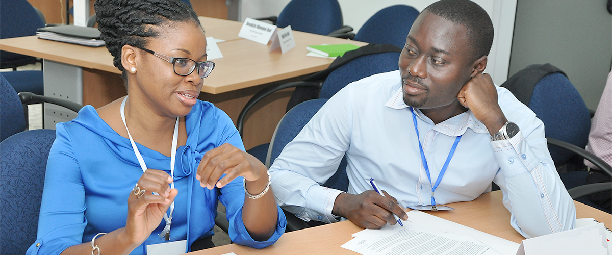 Breakout session during the Seed Transformation Program at the Stanford Seed West Africa center