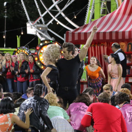 (l-r) Julianne Hough and Aaron Tveit in "Grease: Live!" (Courtesy of Kevin Estrada, FOX)