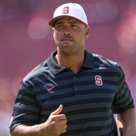 Before he spent 2015 as the defensive line coach for College Football Playoff qualifier Oklahoma, Diron Reynolds (above) served as a defensive assistant at Stanford. He will bring 11 years of NFL coaching experience back to The Farm as the successor to the legendary Randy Hart. (JIM SHORIN/stanfordphoto.com)