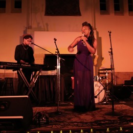 Jessica Anderson '14 and Tyler Brooks '16 perform at Black Love in Toyon Hall. (NAFIA CHOWDHURY/The Stanford Daily)