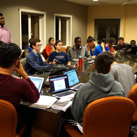 The ASSU Senate met Tuesday evening, where they learned that Stanford is withdrawing its support for Full Moon on the Quad (MCKENZIE LYNCH/The Stanford Daily)