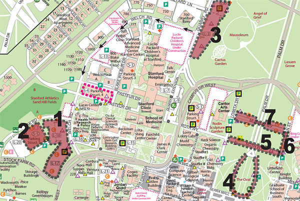 Map of parking alternatives for Parking Structure 4