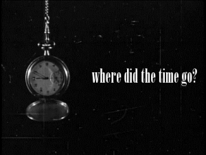 A moving clock asking "where did all the time go?"