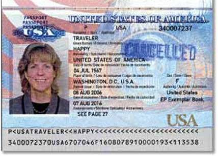 Example of Passport (U.S.)