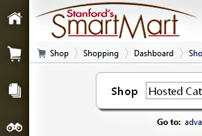 screen shot: a vertical toolbar down the left side of the page replaces the former ribbon of tabs across the top of the screen