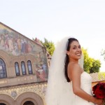Bride in front of Memorial Church