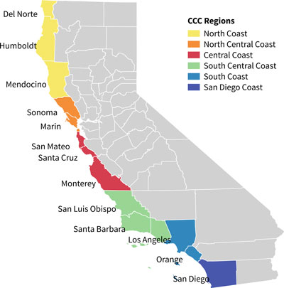 California Coastal Commission Regions Map