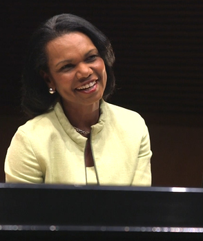 Condoleezza Rice and Professor George Barth her teacher