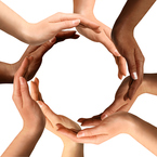 Multi-Racial Circle of Hands