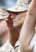 Marines saluting