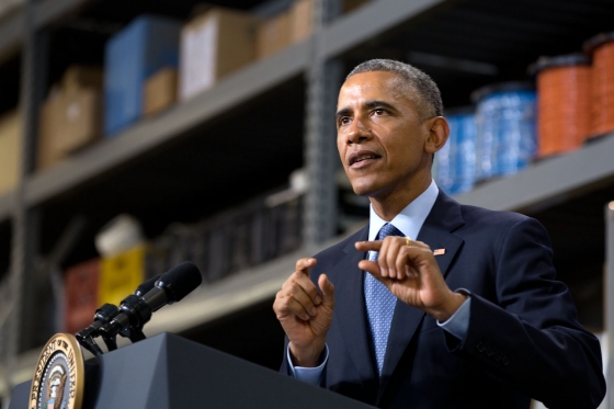 President Obama makes remarks at Cedar Falls Utilities in Cedar Falls, Iowa