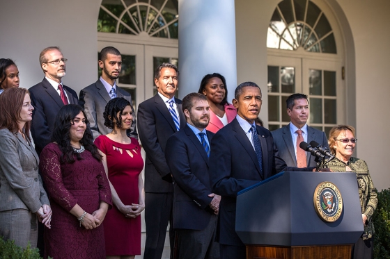 President Barack Obama delivers remarks on the Affordable Care Act during a statement in the Rose Garden