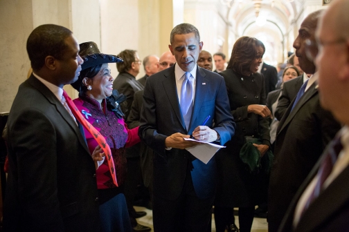 SOTU16 President Obama Hallway Outside the House Chamber