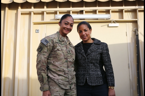 National Security Advisor Susan E. Rice with SFC Moravac